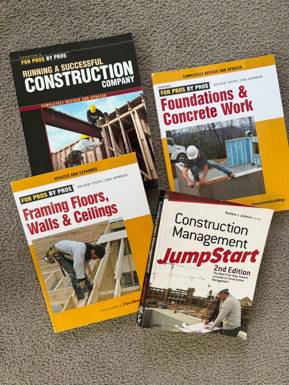 Construction Trade Paperback Book Lot - Yellow, Red, White Covers